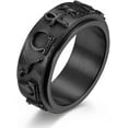 thumbnail image 2 of Fidget Rings Ankh Ring Stainless Steel Eye of Horus Rings Anubis Black/Silver/Gold Spinner Anxiety Ring Ancient Egyptian Symbol Protection Band Jewelry Gifts for Women Men, 2 of 6