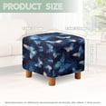 thumbnail image 3 of SCRAWLGOD Butterfly Stars Print Dark Blue Ottoman Slipcover, Stretch Square Ottoman Covers Slipcover Soft Storage Footrest Stool Cover Footstool Protection for Living Room, 3 of 7