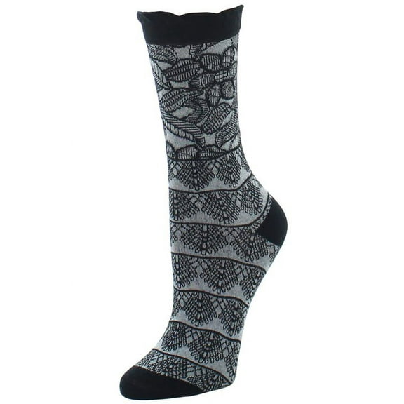 Natori Natori Lace Trellis Cotton Blend Crew Socks - Mens - Male