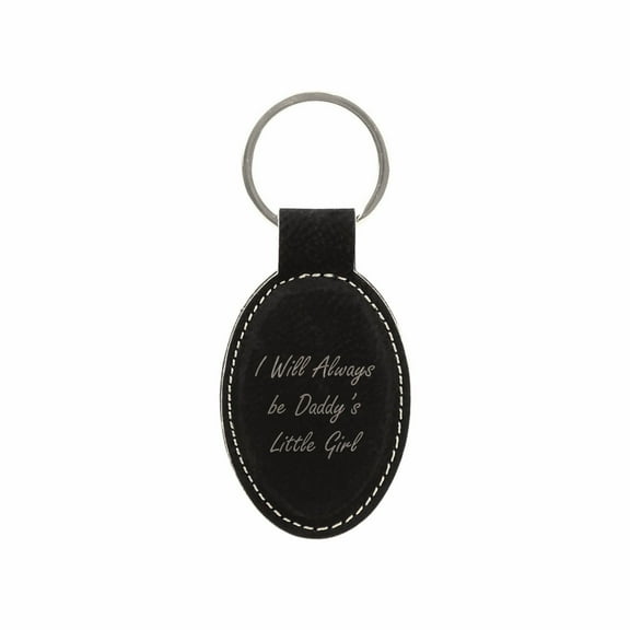 PrecisionNC Dad Gifts I Will Always be Daddy's Little Girl Engraved Keychain Key Tag Fathers Day Gift from Daughter (Black)