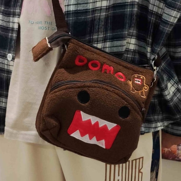 Gran oferta, mochila grande Kawaii Domo Kun, bandolera, bonitos periféricos de anime marrones, bolsos pequeños tipo mensajero con espejo, regalos de cumpleaños