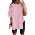thumbnail image 2 of Women Blouses Ladies Pack T Shirts Cute Clothes for Women Summer Tops for Lace Ladies Graphic Tees Blouse Medium Womens Button up Shirts Tunic Half Tee Fashion Tops Long Sleeve Work Top S Red XL, 2 of 8