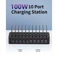 thumbnail image 2 of Estación de carga Dywcdnice de 100W con 10 puertos USB de carga rápida, 2 of 8
