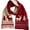 Red, variant on Green Deer Elk Double-sided Knitted Scarf, Christmas Winter Wear, 1 Pc