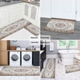 thumbnail image 6 of Boho Light Brown Pattern Kitchen Rugs and Mats Sets Of 2, Funny Kitchen Decoration Rubber Backing Non-Slip Absorbent Mats for Sink Waterproof Runner Rug for Laundry Room 17x30+17x48inch, 6 of 7
