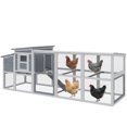 thumbnail image 1 of PawHut Large Chicken Coop, Wooden Hen House with Covered Run, 1 of 10