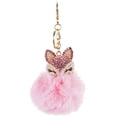 thumbnail image 2 of EeaseMX Llavero de bola mullida con perlas incrustaciones de cadena de llavero para el bolso de las mujeres / teléfono móvil / colgante del coche (rosa), 2 of 7