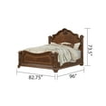 thumbnail image 3 of Luxurious Wood King Size Bed With Intricate Wood Carvings, Walnut, 3 of 5