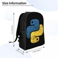 thumbnail image 3 of Sac à Dos Programmeur Python pour Hommes Femmes École Collège Délavé Sac de Développeur de Logiciel Imprimé, 3 of 5