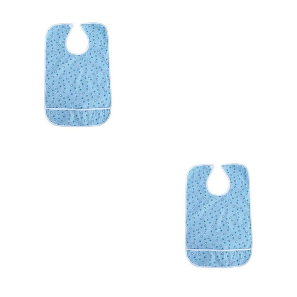 Soidarity Babero para adultos de talla grande, resistente al agua, transpirable, recogedor de migas, hebilla adhesiva, estampado de algodón Type1 NO1