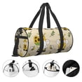thumbnail image 5 of Gaeub Gnomes Bees And Sunflowers Lightweight Travel Cylinder Bag Gym Tote Bag Sports Training Duffle Bag with Pockets and Straps, 5 of 8