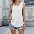thumbnail image 3 of Mittory Ribbed Tank Tops for Women Solid Color Loose Crew Neck Tunic Blouse Sleeveless Dressy Casual Flowy Summer T-Shirt, 3 of 7