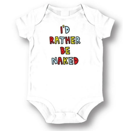 

LA Imprints Unisex Baby Attitude Romper - I d Rather Be Naked