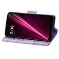thumbnail image 4 of Allytech T-Mobile REVVL 6 5G Flip Wallet Case, Luxury PU Leather [Butterfly & Flower Embossed] Magnetic Clasp Stand Case Built-in Card Slots & Cash Pocket, Shockproof Wrist Strap Case, Lightpurple, 4 of 7
