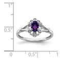thumbnail image 3 of 925 Sterling Silver Rhodium-plated Amethyst & Diam. Ring Size: 7; for Adults and Teens; for Women and Men, 3 of 5