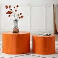 thumbnail image 7 of Tcbosik Nesting Coffee Tables Set of 2, Round Cocktail Table, Wood Bedside Table for Small Space Home Apartment, Orange, 7 of 7