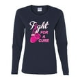 thumbnail image 2 of for a Support Awareness Womens Graphic Long Sleeve T-Shirt, Navy, Large, 2 of 3