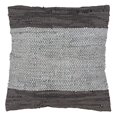 thumbnail image 1 of SARO LIFESTYLE Collection Chindi Design Down Filled Accent Throw Pillow in Two-Tone Grey Leather, 18",, 1 of 1