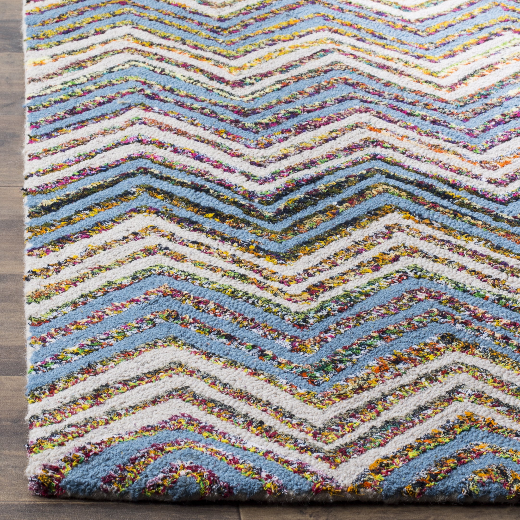 SAFAVIEH Nantucket Warner Striped Area Rug, Beige/Blue, 4' x 6'