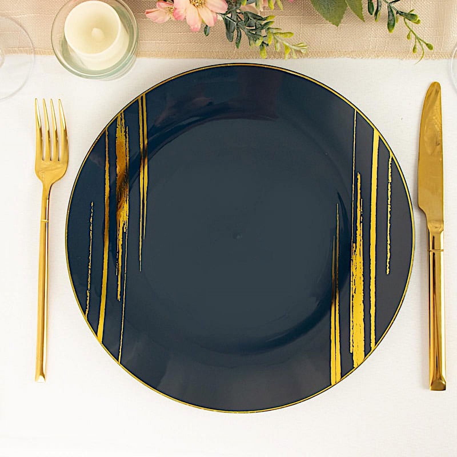 Navy blue disposable plates hot sale