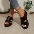thumbnail image 2 of Wensltd Summer Wedge Sandals for Women Wide Width Fashion Thick Soled Shoes Lightweight Shoes Black, 2 of 9