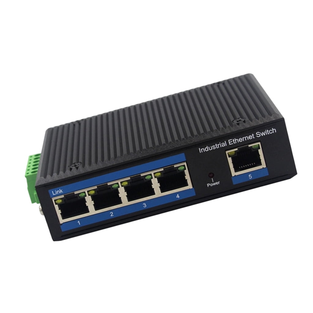 5 Port Networking Switcher DIN Rail Mount Industrial Protections For Offices Home