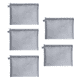 thumbnail image 1 of Bolsa de malla con cremallera FloreceBien Pendancy, 5 carpetas de archivos de nailon livianas, organizador de documentos, gris, 1 of 5
