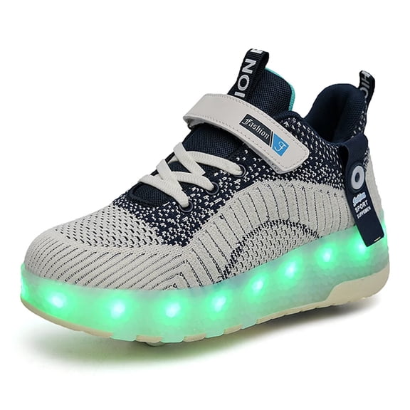 Yiomxhi Kids Roller Shoes, Boy Girl Sneakers with LED Light Wheels, Become Sport Sneaker for Birthday Christmas Children Gift, Adjustable Roller Skates Suitable for Men Women