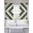 thumbnail image 5 of Aztec Southwest Sheer Curtains 54 Inches Long 2 Panels Vintage Abstract Green Black Geometric Rustic Light Filtering Semi Sheer Window Curtains Drapes for Bedroom Living Room 52"x54", 5 of 7
