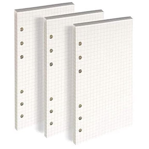 Filler Paper, 6-Hole Refill Paper with 135 Sheets/270 Pages, 3 Pack Loose Leaf Paper Line Refills 5.83"x 8.27"