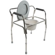 PCP Heavy-Duty Extra-Wide Adjustable Commode, Chrome,