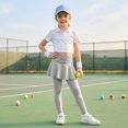 thumbnail image 6 of Girls Leggings with Skirt 2 in 1 High Waisted, Flowy Athletic Tennis Skirted Legging Kids Dance Tights, 6 of 8