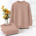 thumbnail image 2 of Ltctricy Children's Thermal Shirts Girls Boys Long Sleeve Mock Neck Fleece Lined Base Layer Tops Fall Winter Warm Clothes(Khaki,10-11 Years), 2 of 5