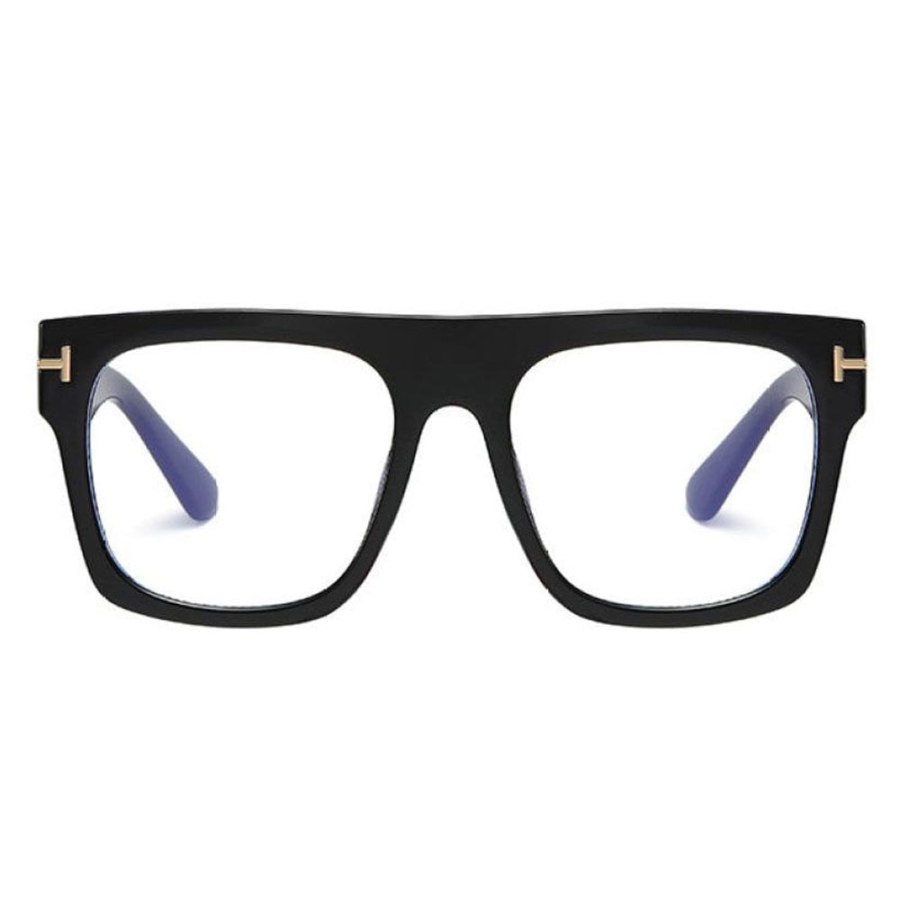 Womens Mens Thick Square Black Reading Glasses 4.25 Ladies Anti-blue Light Readers Plastic Presbyopic Glasses +4.25