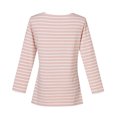 thumbnail image 5 of Lightning Deals of Today Timoontee Womens Striped Long Sleeve Shirt Boat Neck Tops Nautical Loose Fit Tshirt Spring Fashion Comfy Casual Tunic Blouse Tops Pink 8, 5 of 5
