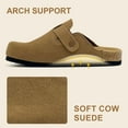 thumbnail image 5 of Womens Suede Clogs Leather Mules Cork Footbed Sandals with Arch Support Slip-on Slippers Indoor Outdoor Fashion Sandals Classic Adjustable Buckle, 5 of 7