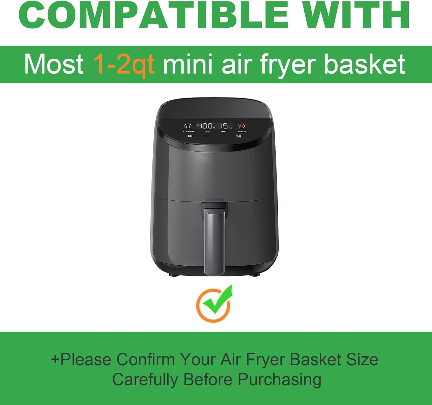 JJEAN-Small Air Fryer Liners Disposable Compatible with COSORI Air Fryer 2.1 Qt, 175 PCS Unbleached Parchment Paper 1-2 qt Small Air Fryer Liners Disposable for COSORI Accessories Non-Stick Baking Pa
