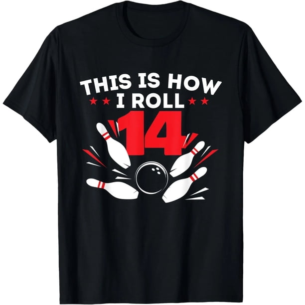 Playera de Cumpleaños 14 Años para Amante del Boliche - 100% Algodón
