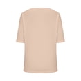 thumbnail image 5 of Bmisegm Womens Tops Basic V Neck T Shirts Half Sleeve Tops Casual Solid Summer Tees T Shirts for Women Light Khaki M, 5 of 5