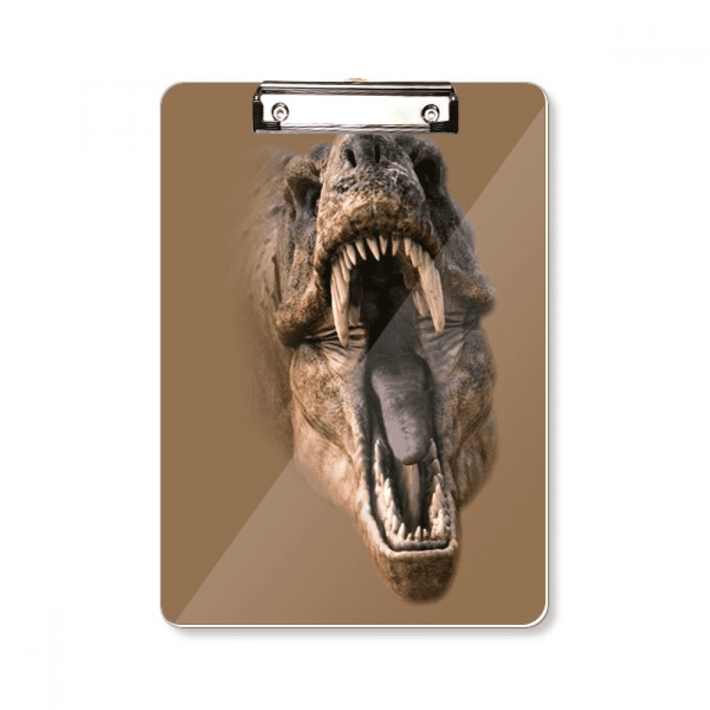 Dinosaur Tyrannosaurus Rex Opens Mouth Teeth Clipboard Folder Writing Pad Backing Plate A4