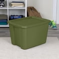 thumbnail image 3 of Sterilite 18 Gal. Tote, Plastic Storage Bin with Snap-on Lid, Olive, 3 of 10