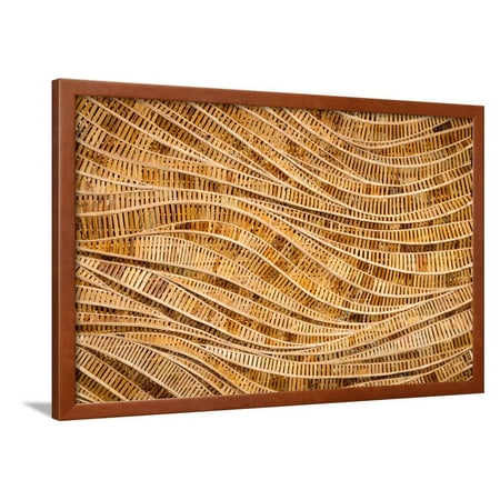 Nature Background of Brown Handicraft Weave Texture Bamboo Surface Framed Print Wall Art By (Best Type Of Weave)
