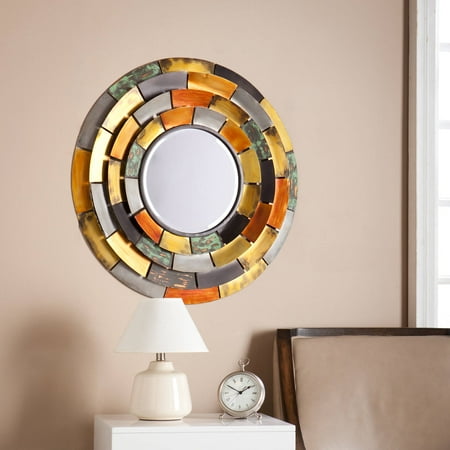 round mirror southern enterprises mirrors decorative tones metallic baroda mosaic walmart galvanized multicolor decor inch metal medium depot