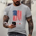 thumbnail image 2 of Yiaimeir Men's Patriotic T-Shirt With Distressed American Flag Print Proud to Be American Short Sleeve Tee Streetwear,Size M-3XL, 2 of 5