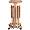 thumbnail image 6 of Natural Wood 6 Piece TV Trays Set Featuring Four Folding Snack Tables, Removable Serving Tray, and Rolling Storage Stand with Locking Wheels, 6 of 8