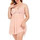 thumbnail image 1 of Set de Babydoll Panel Malla Encaje Transparente Tamaño Grande Rosegal Picardías de talla grande, 1 of 2