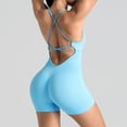 thumbnail image 4 of DHFJKG Womens Seamless Yoga Romper Adjustable Spaghetti Strap Gym Outfit Fitness Athletic Workout Short Jumpsuits Square Neck Comfortable Onesie, 4 of 4
