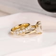 thumbnail image 5 of vylahjewellery Emerald Cut Engagement Anniversary Ring 14K Vermeil Yellow Gold Proposal Ring for Her Half Eternity Band with Baguette Side Stones Wedding Bridal Ring Set, 5 of 9