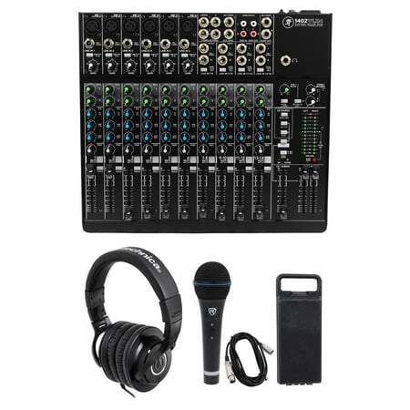 Mackie 1402VLZ4 14-Ch. Analog Low-Noise Mixer w/ 6 ONYX Preamps+Headphones+Mic