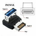 thumbnail image 5 of CY USB 3.1 Front Panel Header Male Type-E to Type-A USB3.0 Female Data Adapter Up Angled 90 Degree for Motherboard, 5 of 9
